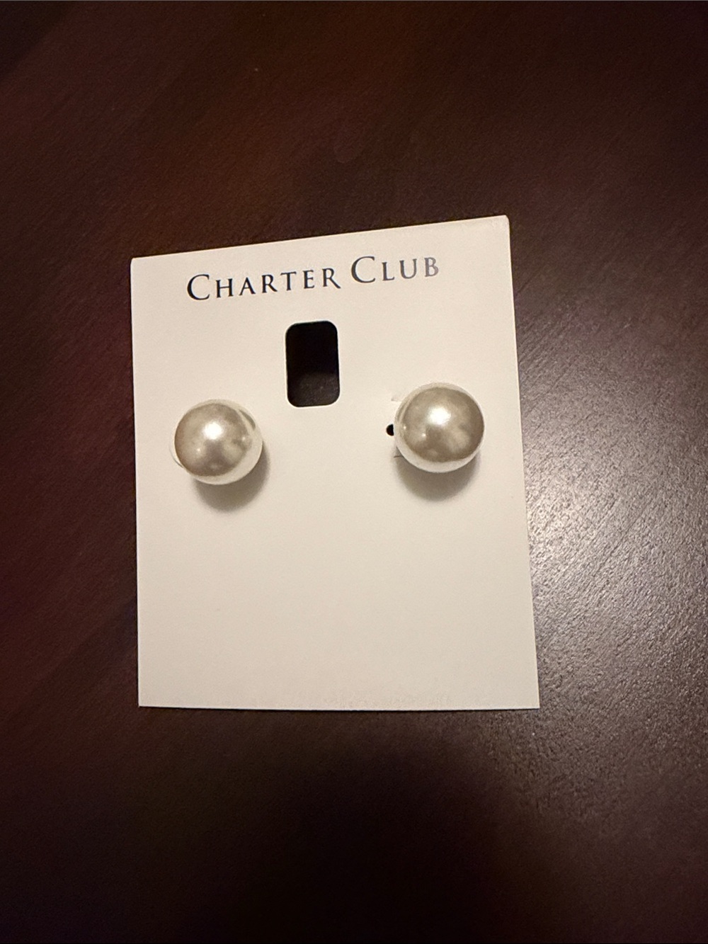 Charter Club Pearl Button Stud Earrings in Ivory Pearl